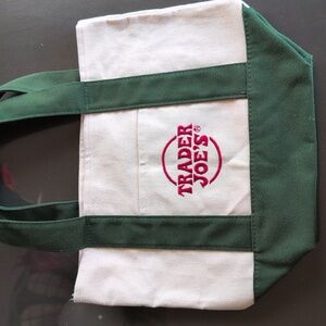 TRADER JOES Mini Reusable Canvas Tote Bag Dark Blue NWT